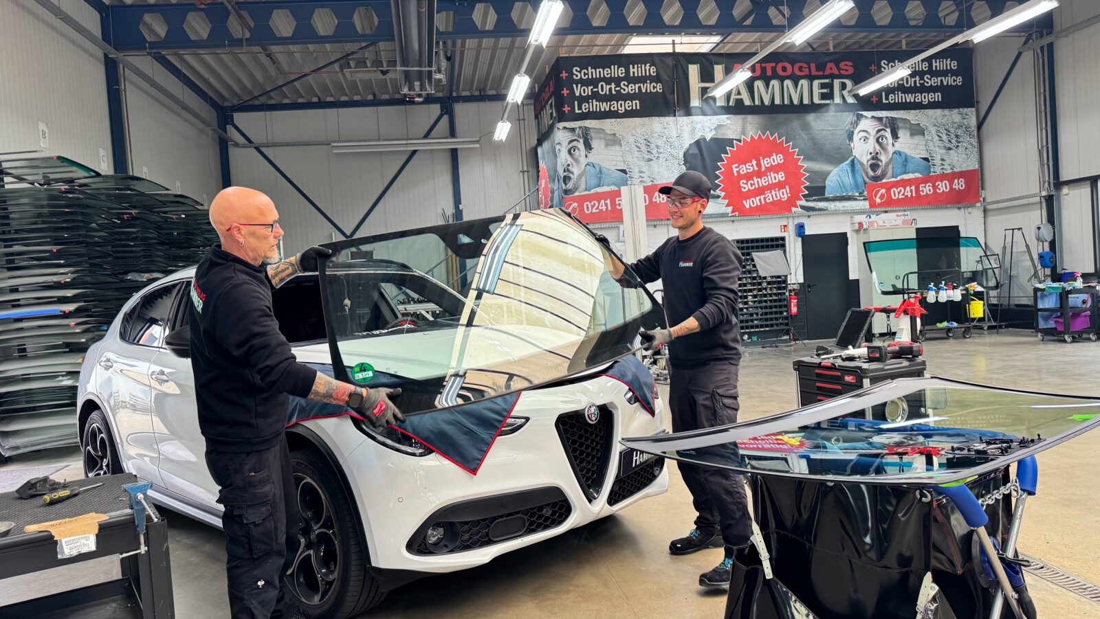 Alfa Romeo Autoglas Hammer Scheibenwechsel